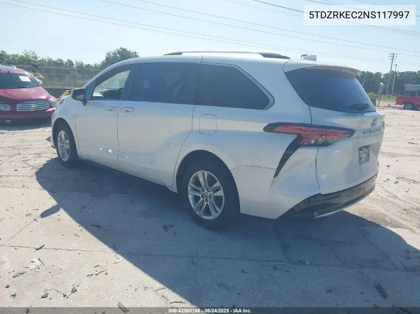 2022 Toyota Sienna Limited VIN: 5TDZRKEC2NS117997 Lot: 42568148