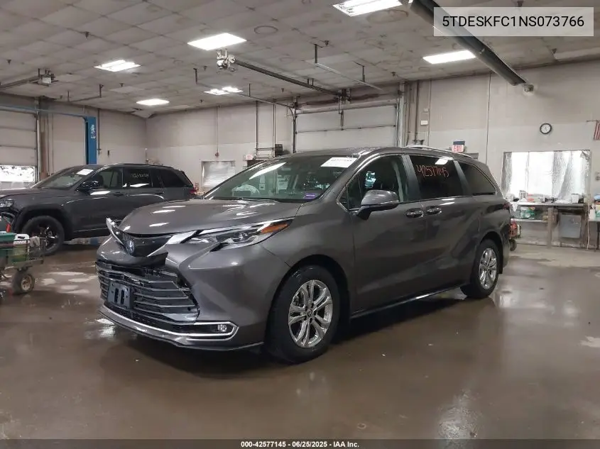 2022 Toyota Sienna Platinum VIN: 5TDESKFC1NS073766 Lot: 42577145