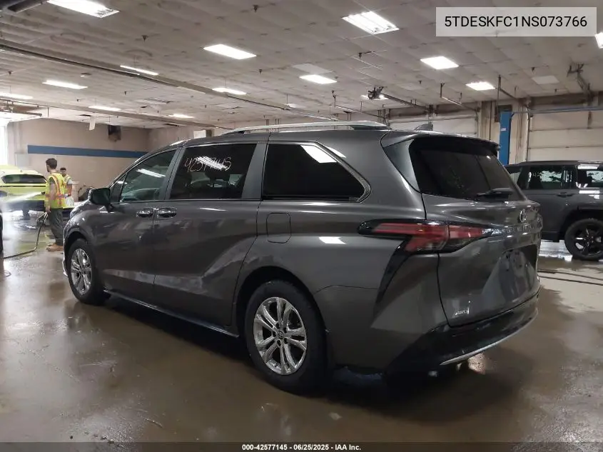 2022 Toyota Sienna Platinum VIN: 5TDESKFC1NS073766 Lot: 42577145