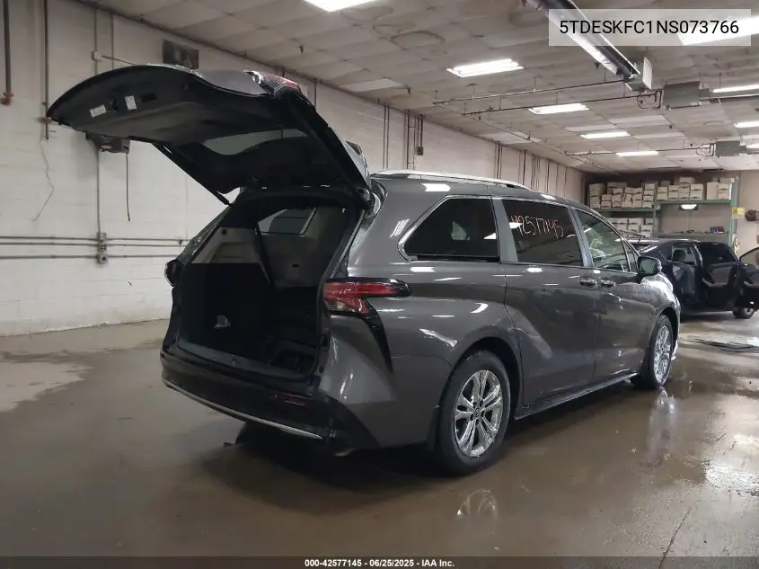 2022 Toyota Sienna Platinum VIN: 5TDESKFC1NS073766 Lot: 42577145