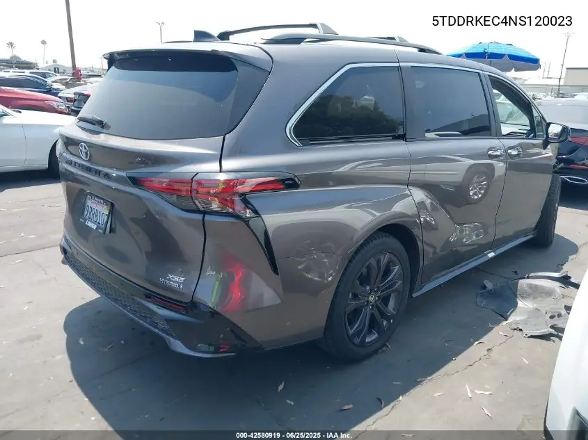 2022 Toyota Sienna Xse VIN: 5TDDRKEC4NS120023 Lot: 42580919