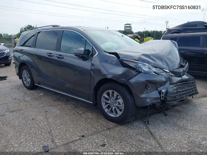 2025 Toyota Sienna Le VIN: 5TDBSKFC7SS160831 Lot: 42657349