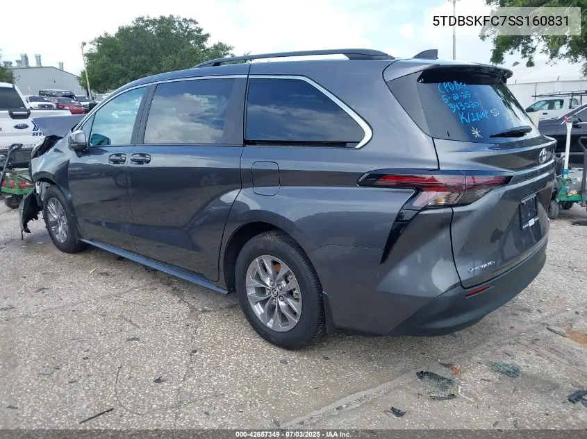 2025 Toyota Sienna Le VIN: 5TDBSKFC7SS160831 Lot: 42657349