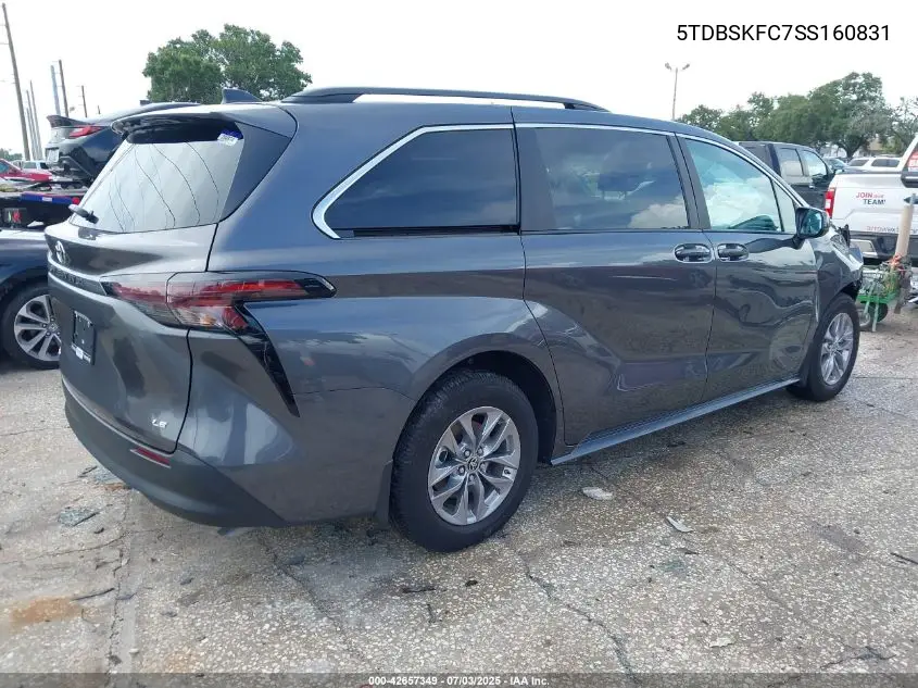 2025 Toyota Sienna Le VIN: 5TDBSKFC7SS160831 Lot: 42657349