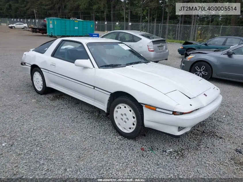1986 Toyota Supra VIN: JT2MA70L4G0005514 Lot: 42247815
