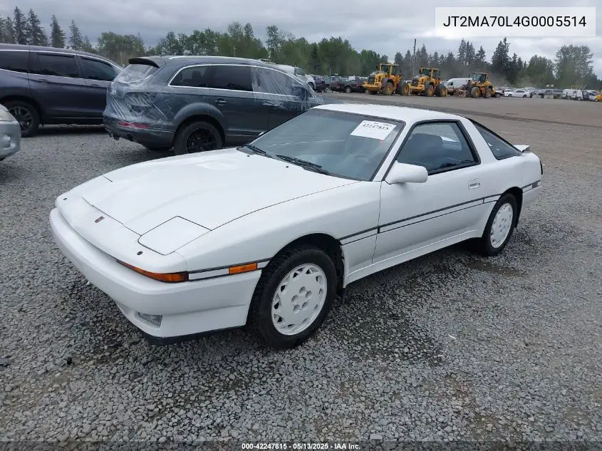 1986 Toyota Supra VIN: JT2MA70L4G0005514 Lot: 42247815