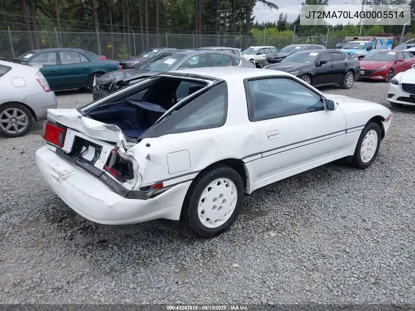 1986 Toyota Supra VIN: JT2MA70L4G0005514 Lot: 42247815