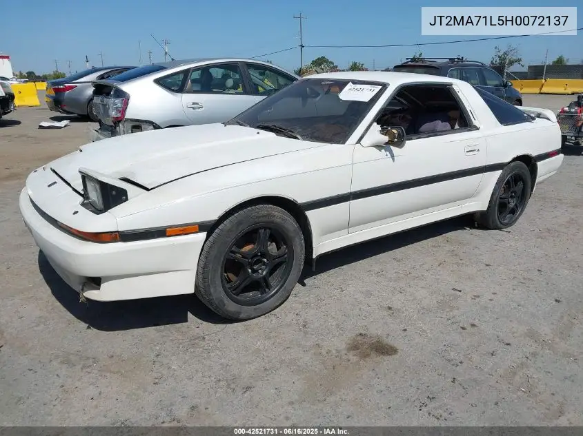 1987 Toyota Supra VIN: JT2MA71L5H0072137 Lot: 42521731
