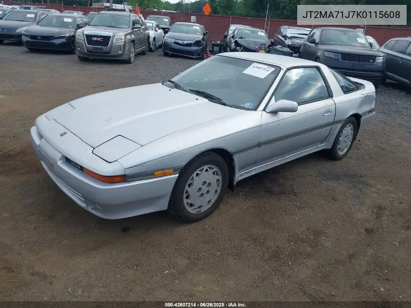 1989 Toyota Supra Sport Roof VIN: JT2MA71J7K0115608 Lot: 42607214