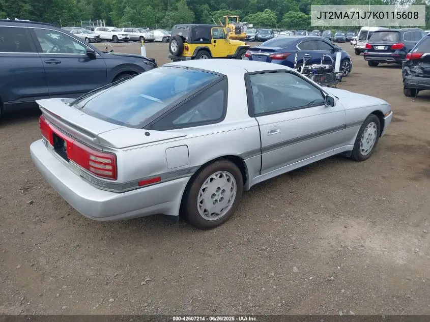 1989 Toyota Supra Sport Roof VIN: JT2MA71J7K0115608 Lot: 42607214