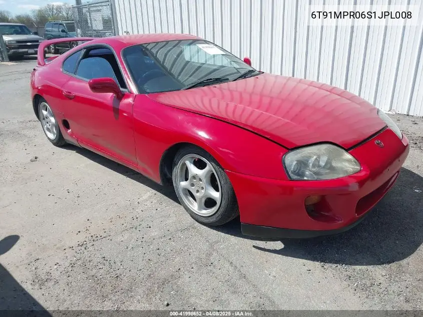 1995 Toyota Supra VIN: 6T91MPR06S1JPL008 Lot: 41998652