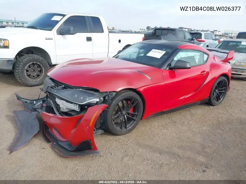 2020 Toyota Supra Launch Edition/Premium VIN: WZ1DB4C08LW026377 Lot: 42227022