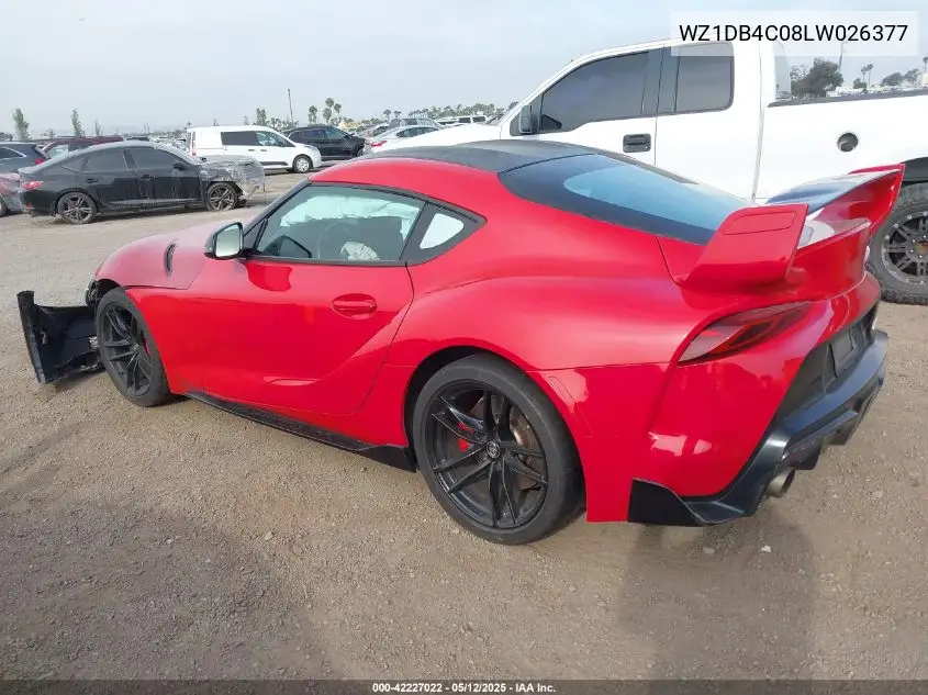 2020 Toyota Supra Launch Edition/Premium VIN: WZ1DB4C08LW026377 Lot: 42227022