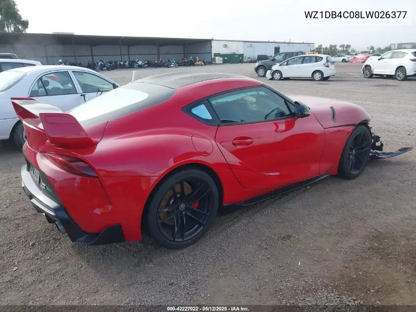 2020 Toyota Supra Launch Edition/Premium VIN: WZ1DB4C08LW026377 Lot: 42227022