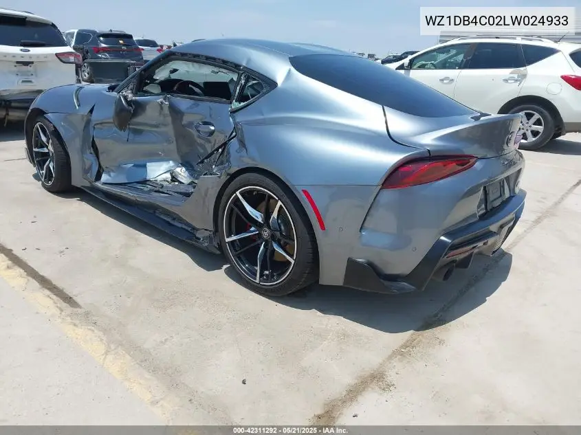 2020 Toyota Gr Supra 3.0 Premium VIN: WZ1DB4C02LW024933 Lot: 42311292