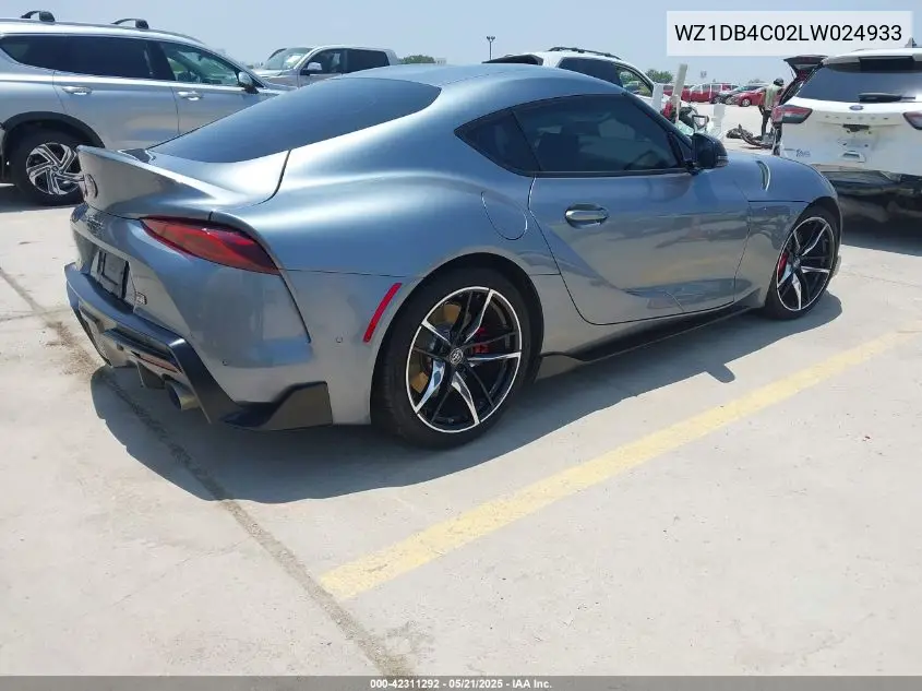 2020 Toyota Gr Supra 3.0 Premium VIN: WZ1DB4C02LW024933 Lot: 42311292