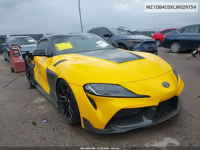 2020 Toyota Gr Supra 3.0 Premium VIN: WZ1DB4C0XLW029734 Lot: 42647456