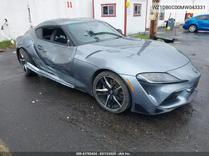2021 Toyota Gr Supra 3.0 VIN: WZ1DB0C00MW043331 Lot: 41783434
