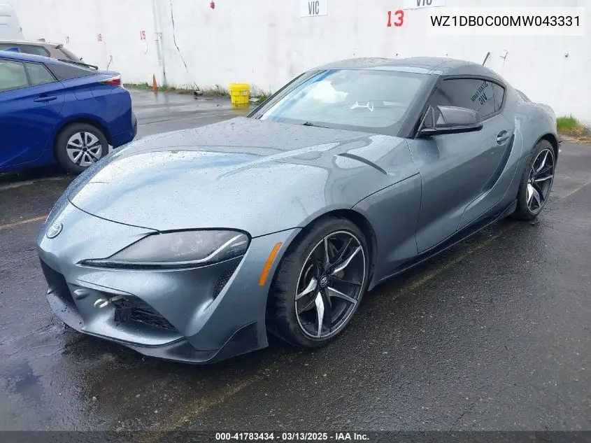 2021 Toyota Gr Supra 3.0 VIN: WZ1DB0C00MW043331 Lot: 41783434