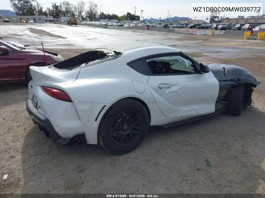 2021 Toyota Gr Supra 3.0 Premium VIN: WZ1DB0C09MW039777 Lot: 41915469