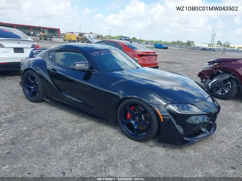 2021 Toyota Gr Supra 3.0 Premium VIN: WZ1DB0C01MW043502 Lot: 41952971