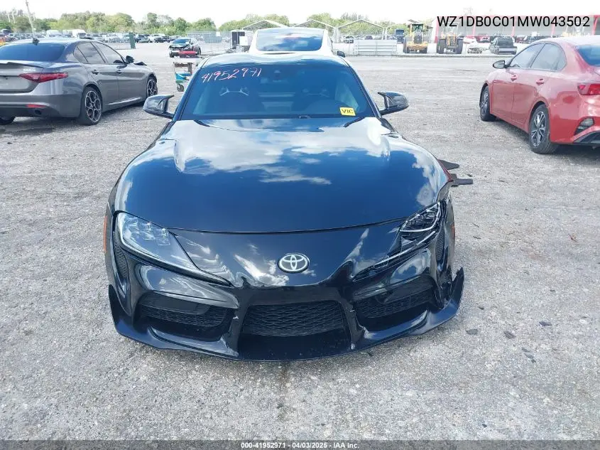 2021 Toyota Gr Supra 3.0 Premium VIN: WZ1DB0C01MW043502 Lot: 41952971