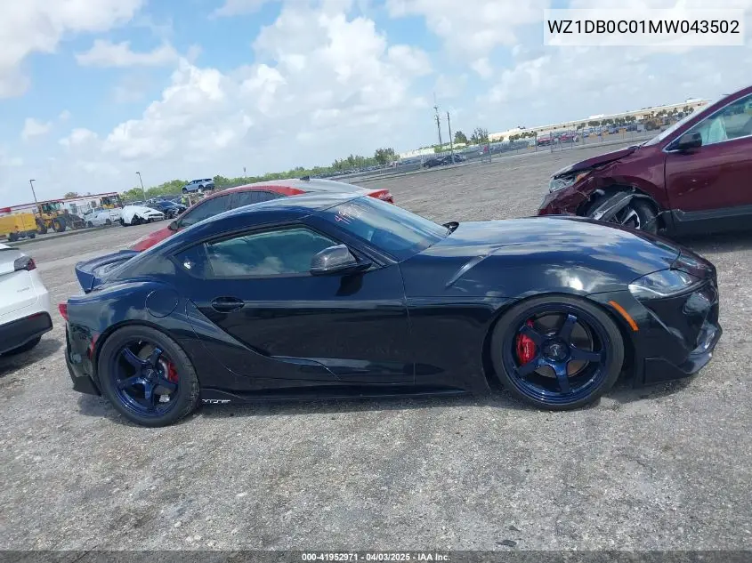 2021 Toyota Gr Supra 3.0 Premium VIN: WZ1DB0C01MW043502 Lot: 41952971