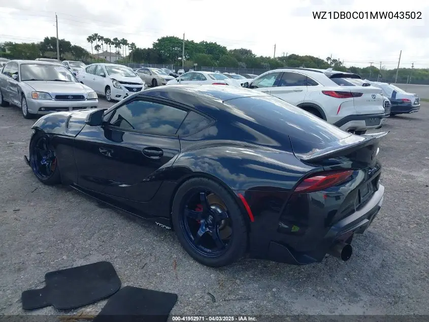 2021 Toyota Gr Supra 3.0 Premium VIN: WZ1DB0C01MW043502 Lot: 41952971