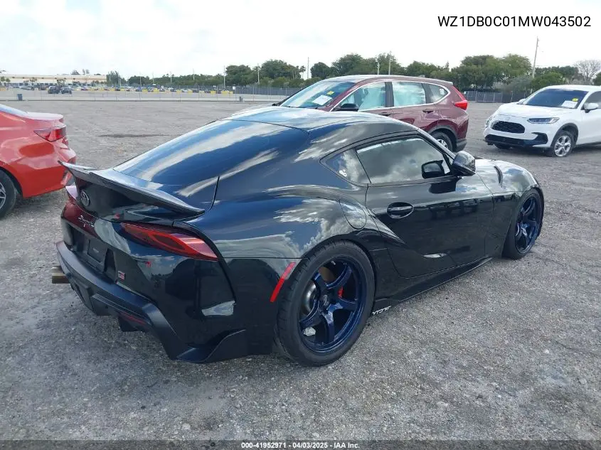 2021 Toyota Gr Supra 3.0 Premium VIN: WZ1DB0C01MW043502 Lot: 41952971