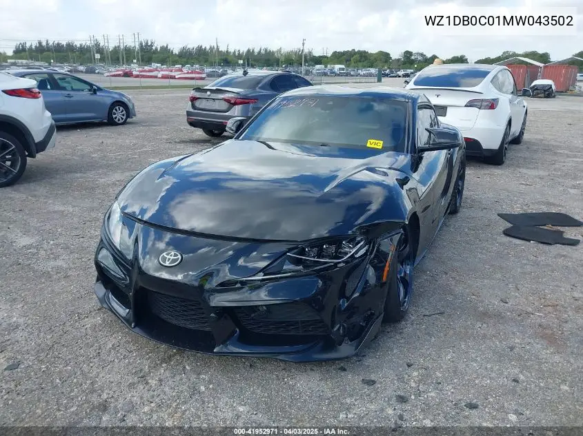2021 Toyota Gr Supra 3.0 Premium VIN: WZ1DB0C01MW043502 Lot: 41952971