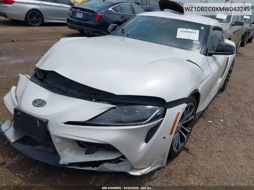 2021 Toyota Gr Supra 2.0 VIN: WZ1DB2C0XMW043249 Lot: 42085092
