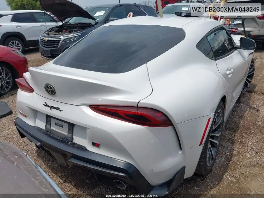 2021 Toyota Gr Supra 2.0 VIN: WZ1DB2C0XMW043249 Lot: 42085092