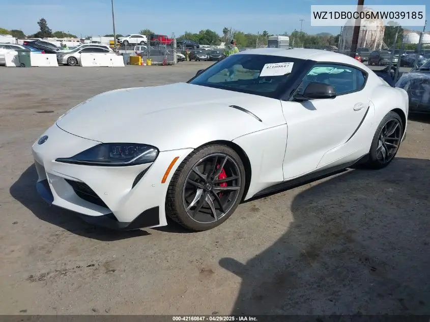 2021 Toyota Gr Supra 3.0 Premium VIN: WZ1DB0C06MW039185 Lot: 42160847