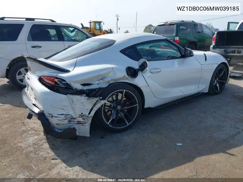 2021 Toyota Gr Supra 3.0 Premium VIN: WZ1DB0C06MW039185 Lot: 42160847