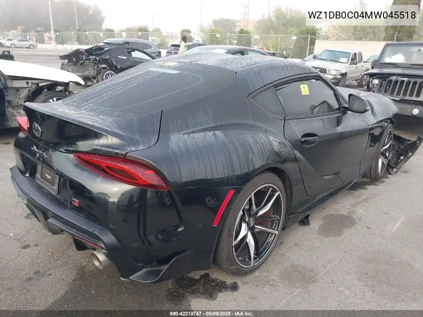 2021 Toyota Gr Supra 3.0 Premium VIN: WZ1DB0C04MW045518 Lot: 42218747