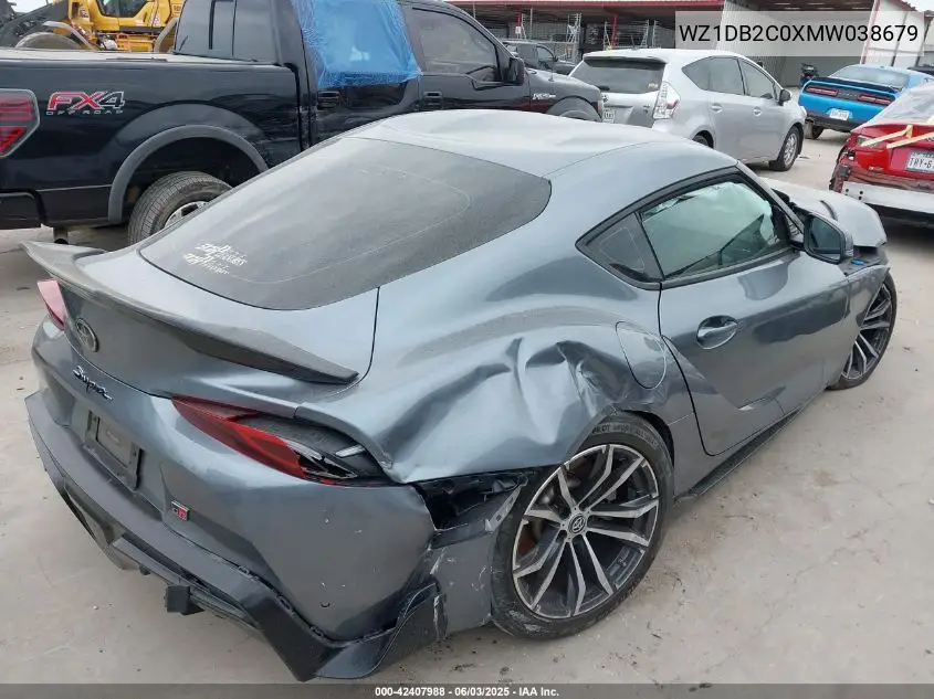 2021 Toyota Gr Supra 2.0 VIN: WZ1DB2C0XMW038679 Lot: 42407988