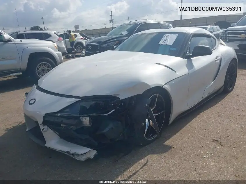 2021 Toyota Gr Supra 3.0 Premium VIN: WZ1DB0C00MW035391 Lot: 42437412