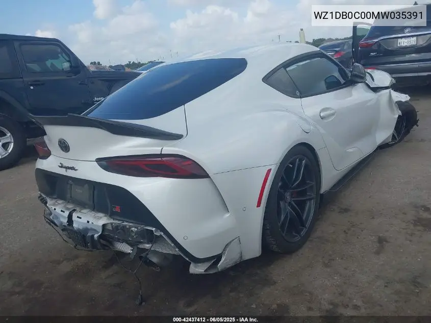 2021 Toyota Gr Supra 3.0 Premium VIN: WZ1DB0C00MW035391 Lot: 42437412