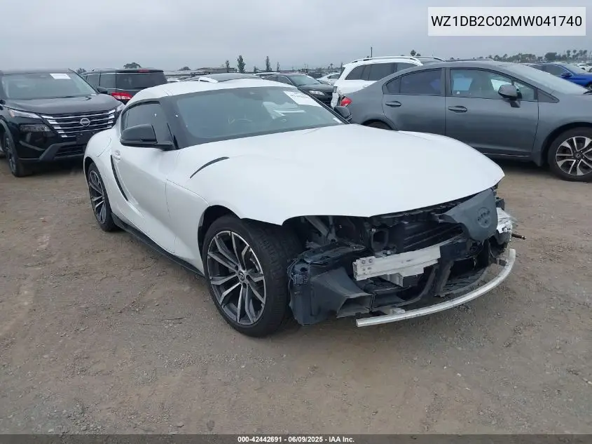 2021 Toyota Gr Supra 2.0 VIN: WZ1DB2C02MW041740 Lot: 42442691