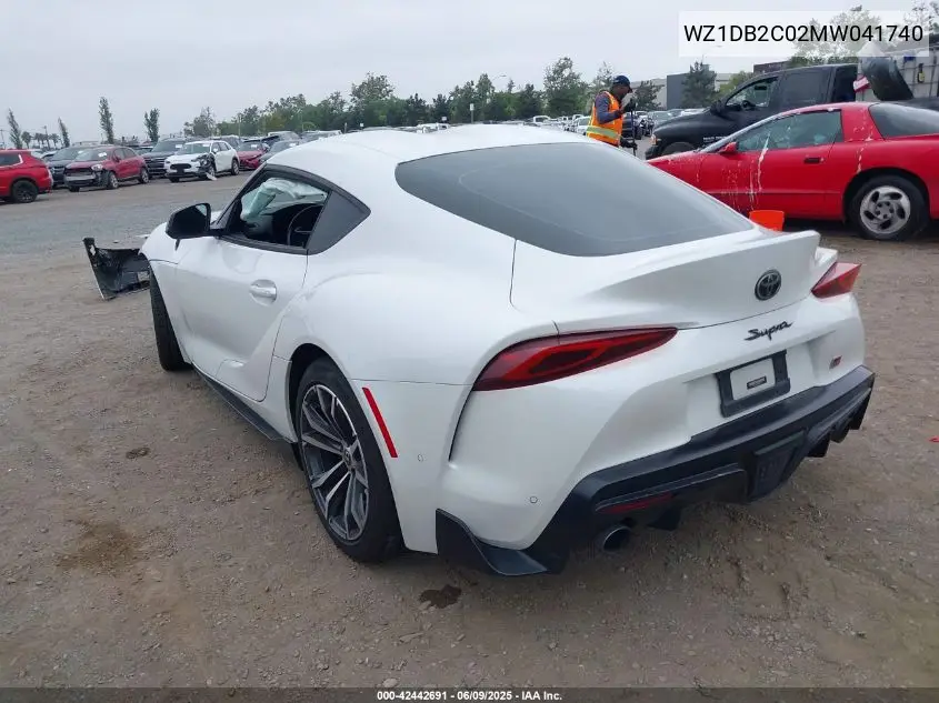 2021 Toyota Gr Supra 2.0 VIN: WZ1DB2C02MW041740 Lot: 42442691