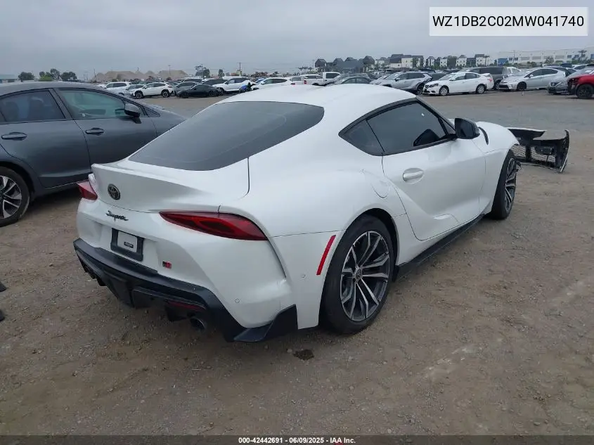 2021 Toyota Gr Supra 2.0 VIN: WZ1DB2C02MW041740 Lot: 42442691