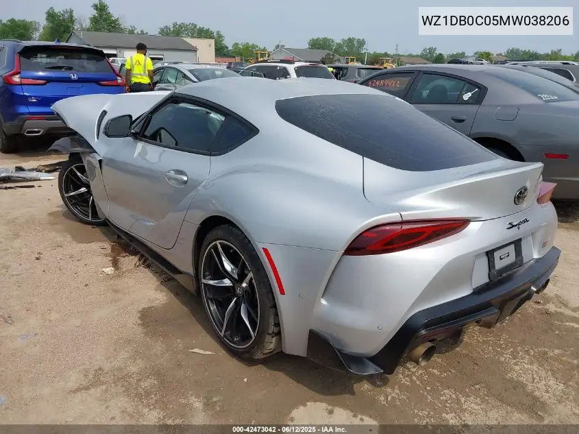 2021 Toyota Gr Supra 3.0 Premium VIN: WZ1DB0C05MW038206 Lot: 42473042