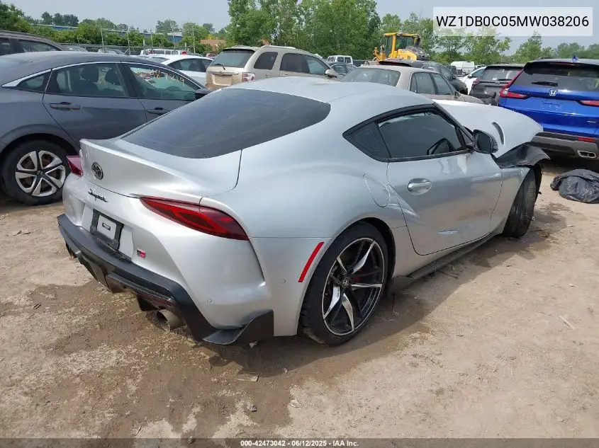 2021 Toyota Gr Supra 3.0 Premium VIN: WZ1DB0C05MW038206 Lot: 42473042