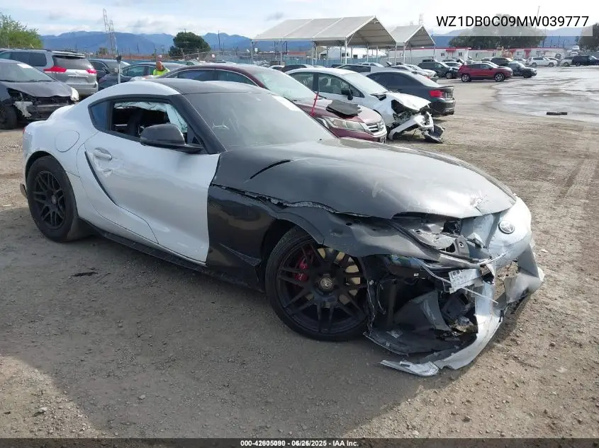 2021 Toyota Gr Supra 3.0 Premium VIN: WZ1DB0C09MW039777 Lot: 42605090