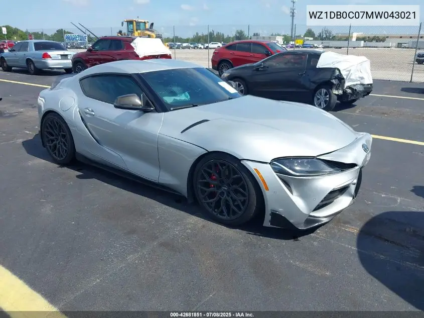 2021 Toyota Gr Supra 3.0 Premium VIN: WZ1DB0C07MW043021 Lot: 42681851
