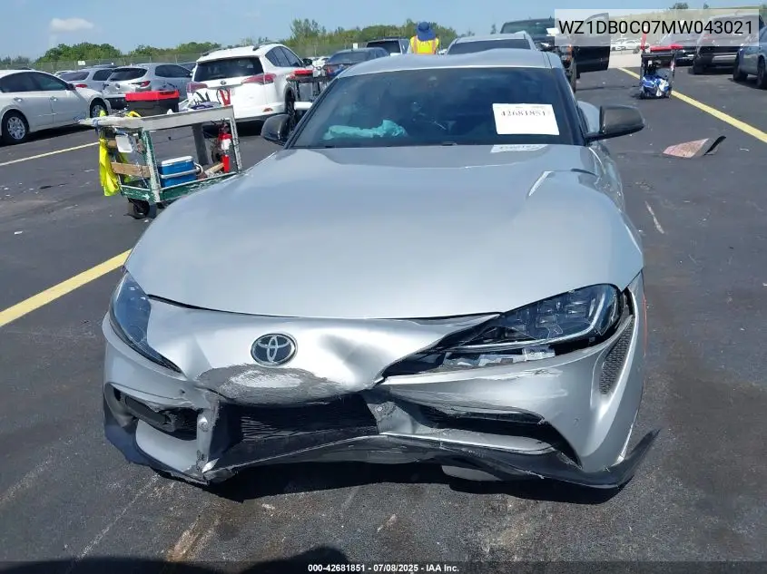 2021 Toyota Gr Supra 3.0 Premium VIN: WZ1DB0C07MW043021 Lot: 42681851
