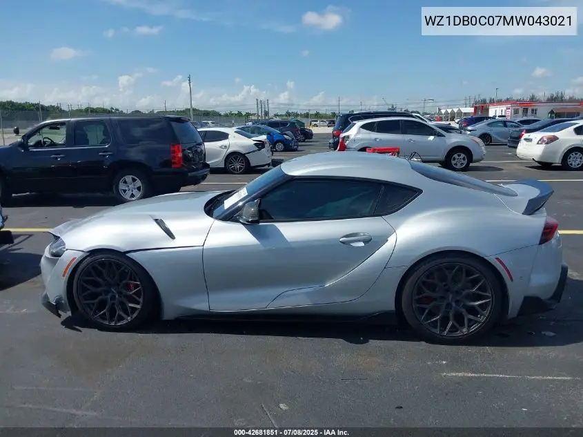 2021 Toyota Gr Supra 3.0 Premium VIN: WZ1DB0C07MW043021 Lot: 42681851