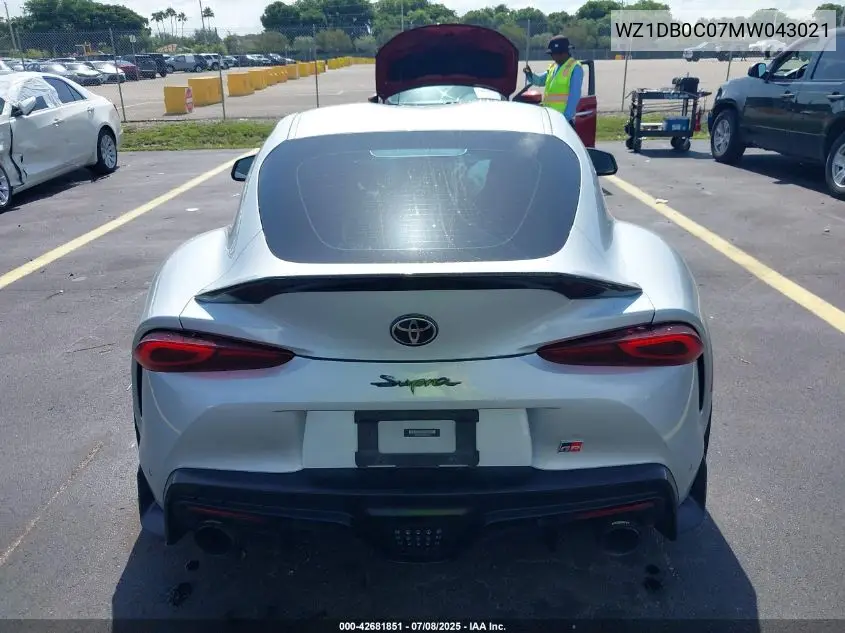 2021 Toyota Gr Supra 3.0 Premium VIN: WZ1DB0C07MW043021 Lot: 42681851