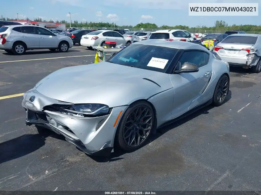 2021 Toyota Gr Supra 3.0 Premium VIN: WZ1DB0C07MW043021 Lot: 42681851