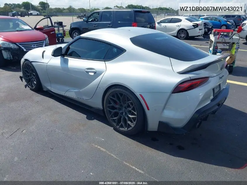 2021 Toyota Gr Supra 3.0 Premium VIN: WZ1DB0C07MW043021 Lot: 42681851